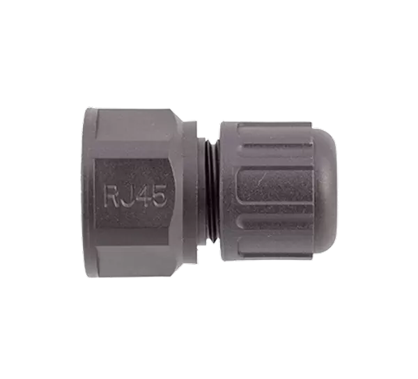 RJ45 Прямая пластиковая вилка с наружной резьбой (резьбовая)