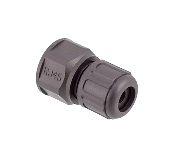 RJ45 Прямая пластиковая вилка с наружной резьбой (резьбовая)