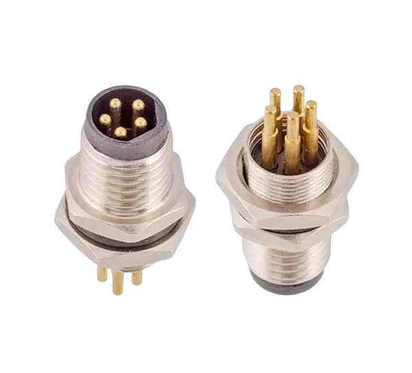 Разъем M8 "папа" для переднего монтажа (PCB, винт M8*0,5)