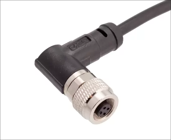 M9 угловой женский литой штекер