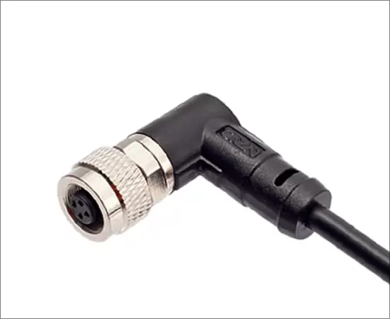 M9 угловой женский литой штекер