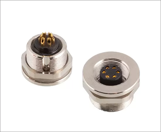 Гнездо M9 для фронтального монтажа (под пайку)