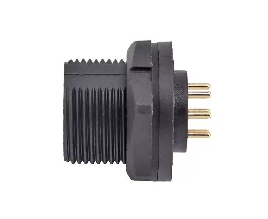 Гнездо E10 для монтажа на печатную плату сзади (резьбовое)