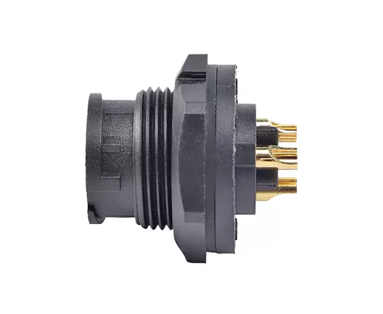 E10 Мужской разъем для пайки сзади (байонетный)