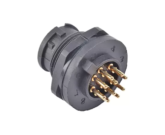 E10 Мужской разъем для задней установки на печатную плату (байонетный)