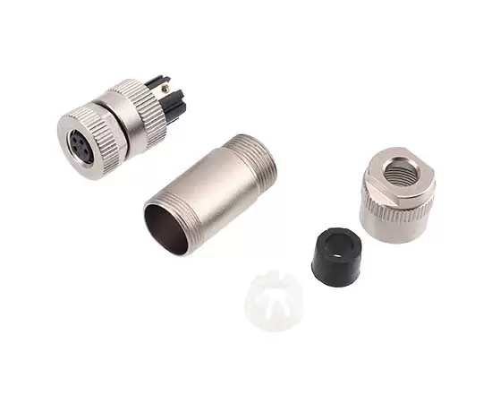 Прямой металлический разъем M8 с внутренней резьбой (винтовой зажим)