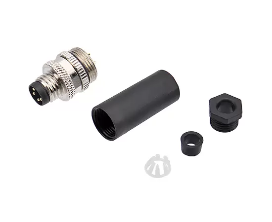 Пластиковый разъем M8 с прямым штекером (под пайку)