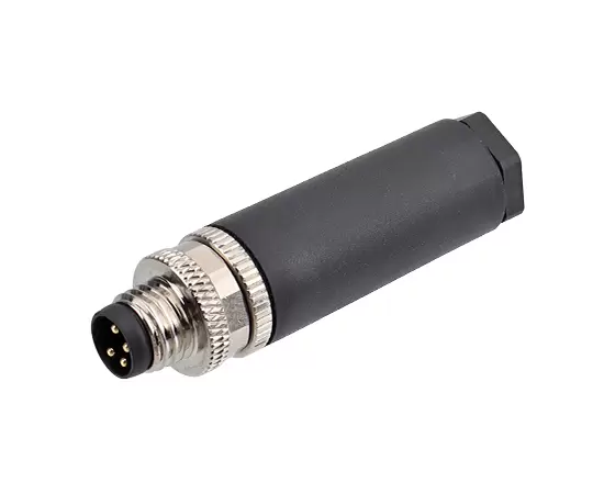 Пластиковый разъем M8 с прямым штекером (под пайку)