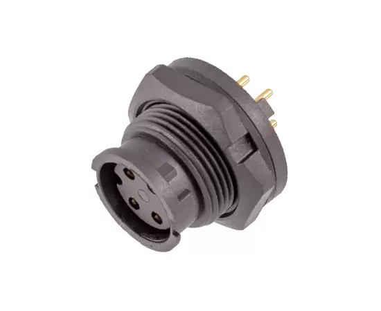 E10 гнездо для печатной платы с задним креплением (байонет)