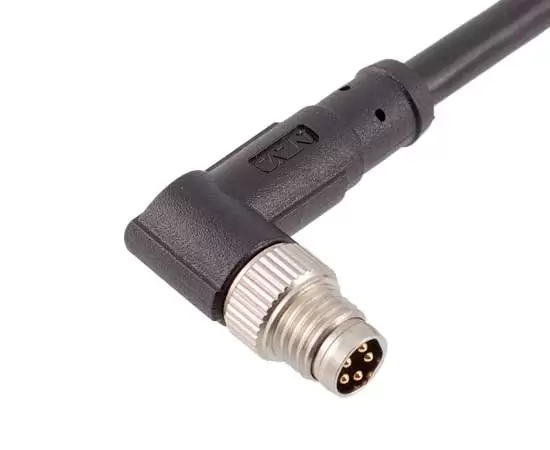 Угловой штекер M8, литой (металлический интерфейс)