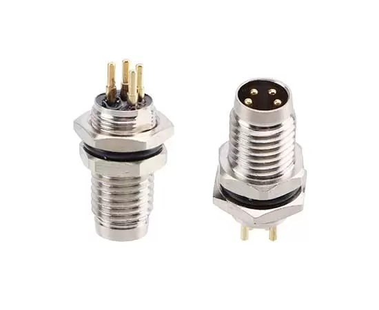 Гнездо M8 с передним креплением (печатная плата, винт M8*0,5, металлический интерфейс)