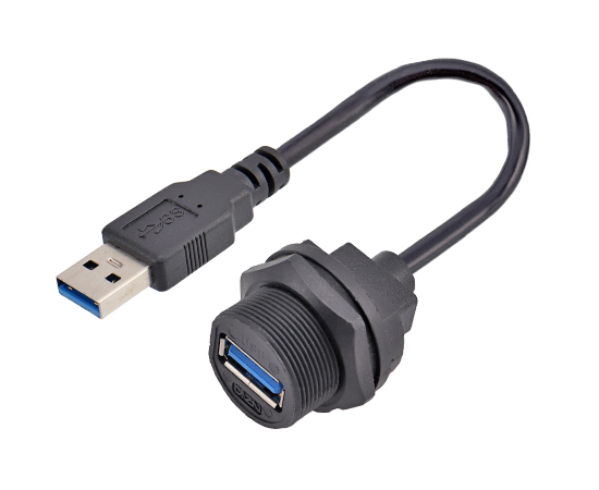 USB -женский сосуд к мужскому перевороту с кабелем (резьба)