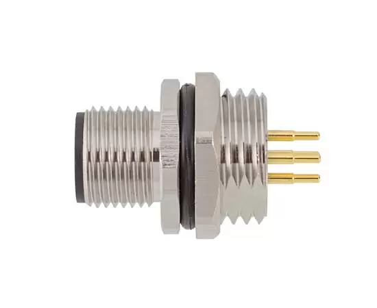 Гнездо M12 для фронтального монтажа (винт для печатной платы M16*1.5/PG9)