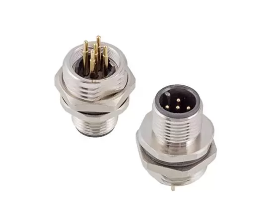 Гнездо M12 для фронтального монтажа (винт для печатной платы M16*1.5/PG9)