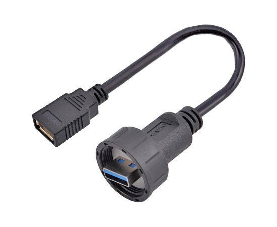 USB -женщина до мужчин, переосмысленный с кабелем (резьба)