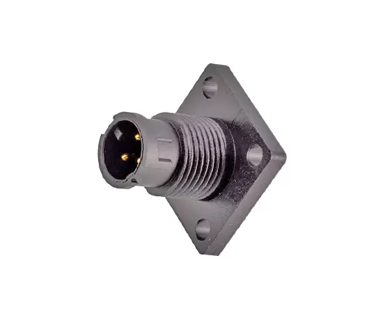 E7 Штекерный фланцевый разъем под пайку (байонетный)