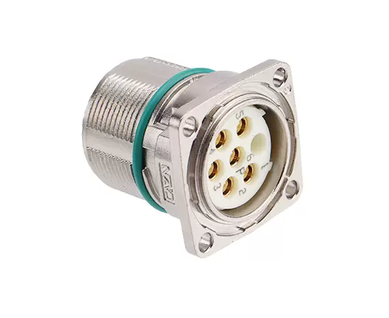 M623 Сигнальный прямой штекерный разъем (обжимной, монтажное отверстие 19,8x19,8)