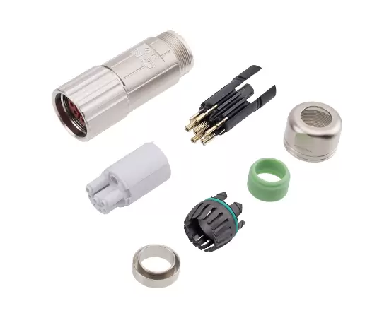 M923 Силовой прямой гнездовой металлический разъем в сборе (обжимной)