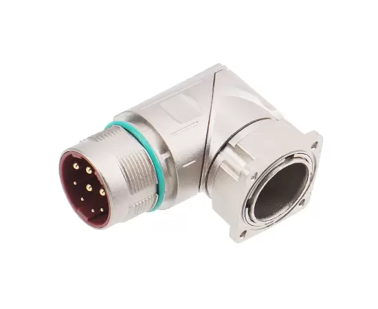 M923 Power Angled Male Square Assembled Socket (обжим, монтажное отверстие 19,8x19,8)