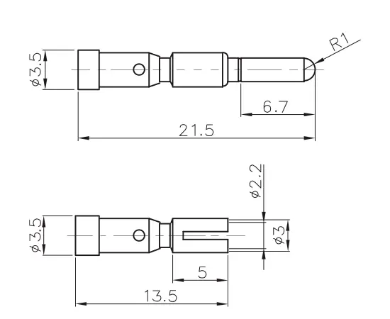 M623·Сигнал заклепочного нажимного штифта φ2