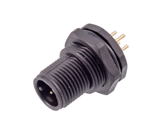 M12 Мужское заднее крепление (PCB, Винт M15*1, Пластиковый тип)