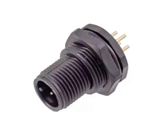 M12 Мужское заднее крепление (PCB, Винт M15*1, Пластиковый тип)