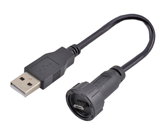 Micro USB -мужчина до USB 2,0 мужского перерадованного кабеля (резьба)