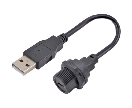 Микро USB -женское задним монтируемом сосудом до USB 2.0 мужского кабеля из перегрузки (резьба)