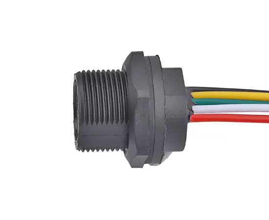 Гнездо MICRO USB с задним креплением и проводом (резьбовое)