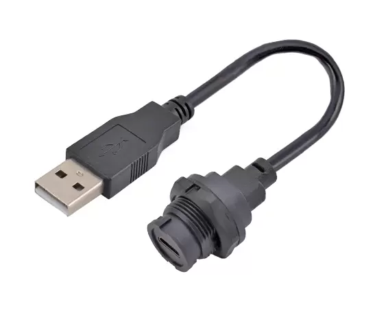 Кабель MICRO USB Female с задним креплением на USB 2.0 Male (байонетный)