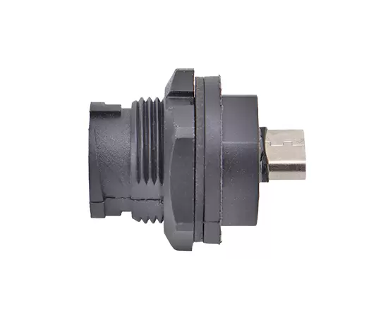 Гнездо MICRO USB «мама-мама» с задним креплением (байонет)