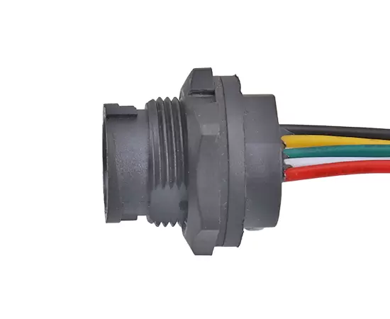 Гнездо MICRO USB с задним креплением и проводом (байонет)