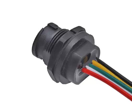 Гнездо MICRO USB с задним креплением и проводом (байонет)