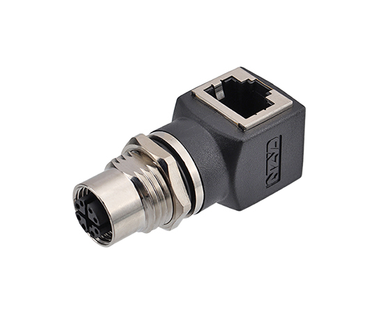 M12 Угловая женщина до RJ45 Адаптер 90 ° (тип данных)