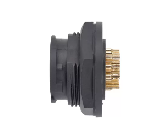 E16 Мужской разъем для пайки сзади (байонетный)