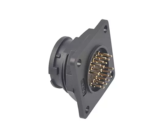 Штекерный квадратный разъем E16 для печатной платы (байонетный)