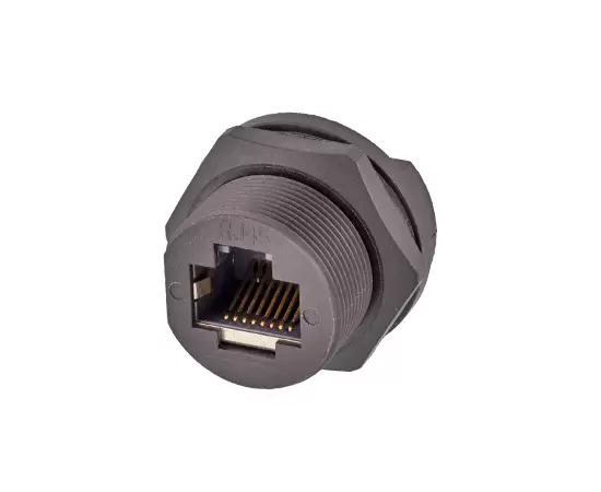 Гнездо RJ45 для монтажа на заднюю панель печатной платы (резьбовое)