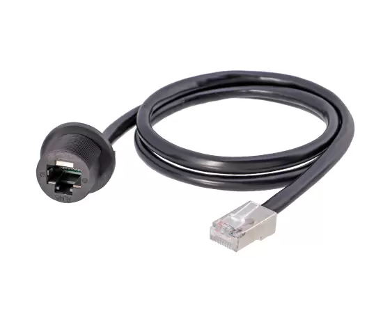 Гнездо RJ45 с задним креплением, с приклеенным проводом (резьбовое)