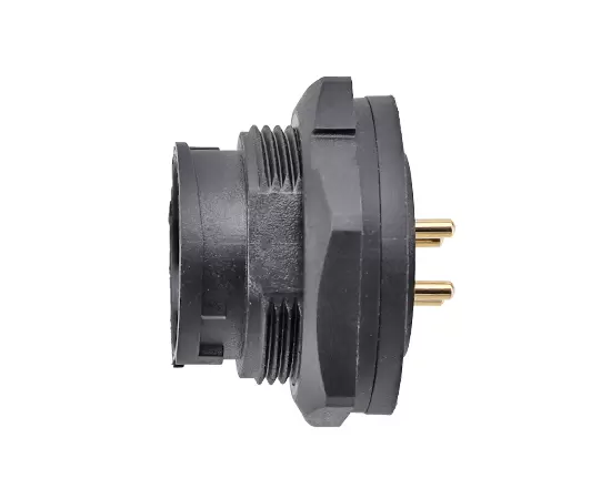 Гнездо E13 для монтажа на заднюю панель печатной платы (байонетное)