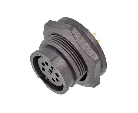 Гнездо E13 для монтажа на заднюю панель печатной платы (байонетное)