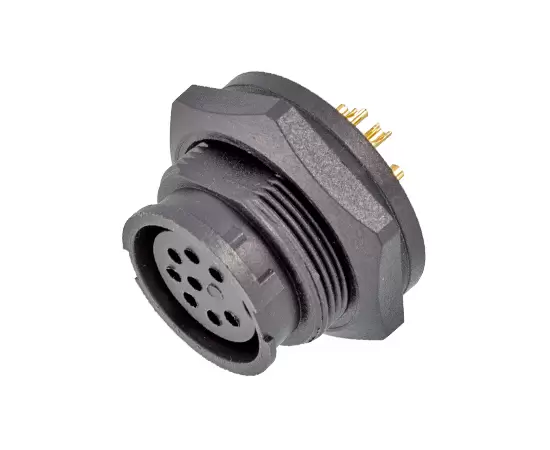 Гнездо E13 с креплением сзади под пайку (байонетное)