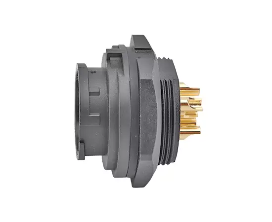 Гнездо E13 с фронтальным креплением под пайку (байонетное)