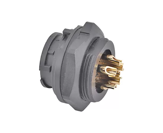 Гнездо E13 с фронтальным креплением под пайку (байонетное)