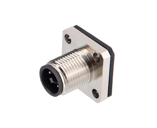 M12 Square Flange Socket (тип питания, припой, 14*14)