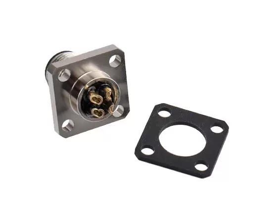 M12 Square Flange Socket (тип питания, припой, 14*14)