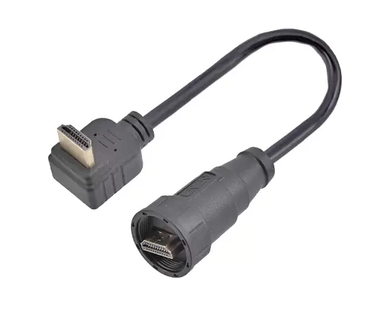 Кабель HDMI Straight Male to R/A Male (резьбовой)