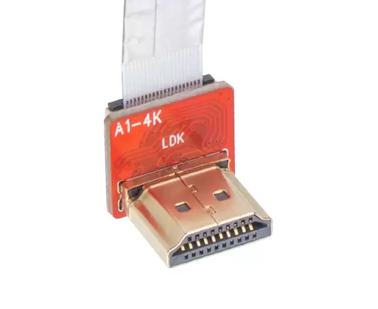 HDMI Female Back Mount to R/A HDMI Male FFC Type (резьбовой)