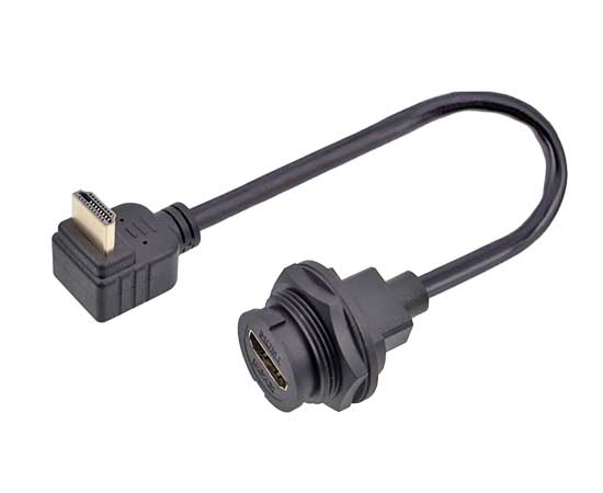 E16 HDMI Женская задняя панель сосуд с кабелем R/A (штык)