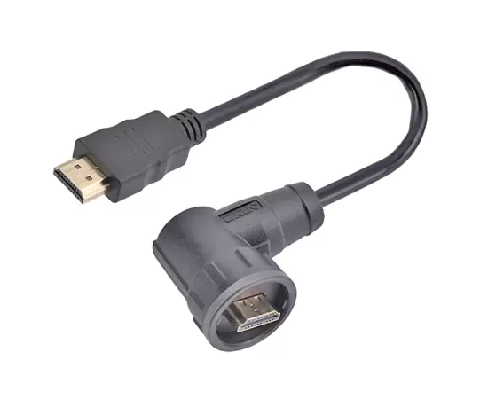 Кабель HDMI R/A «папа-прямой папа» (байонетный)