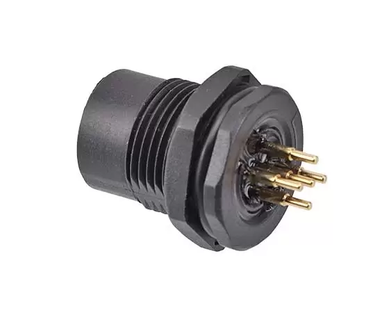 M12 Женское спинное крепление (PCB, Винт M15*1, Пластиковый тип)